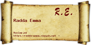 Radda Emma névjegykártya